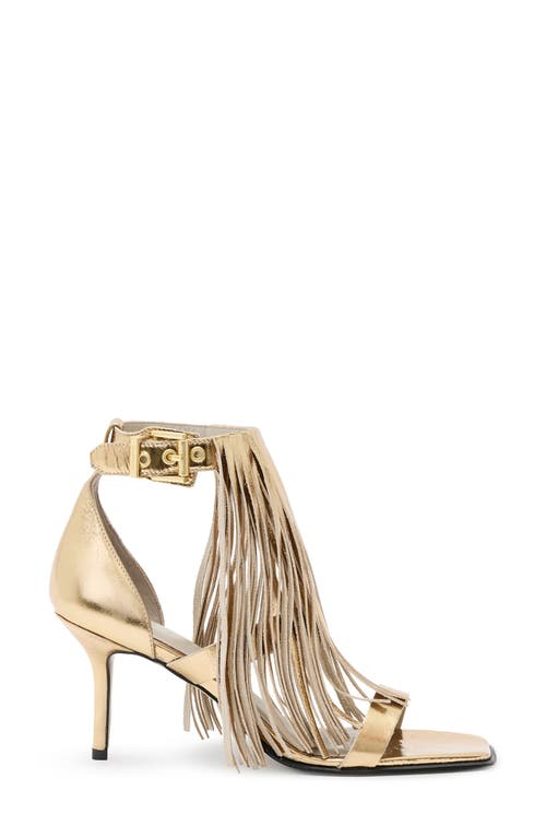 Allsaints Paola Metalic Leather Sandals In Gold