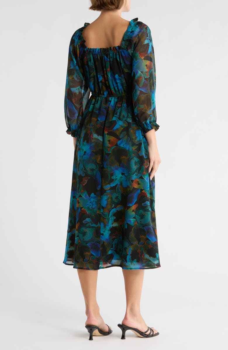 Hutch Julieta Long Sleeve Fit & Flare Dress, Alternate, color, Darkroom Watercolor Floral