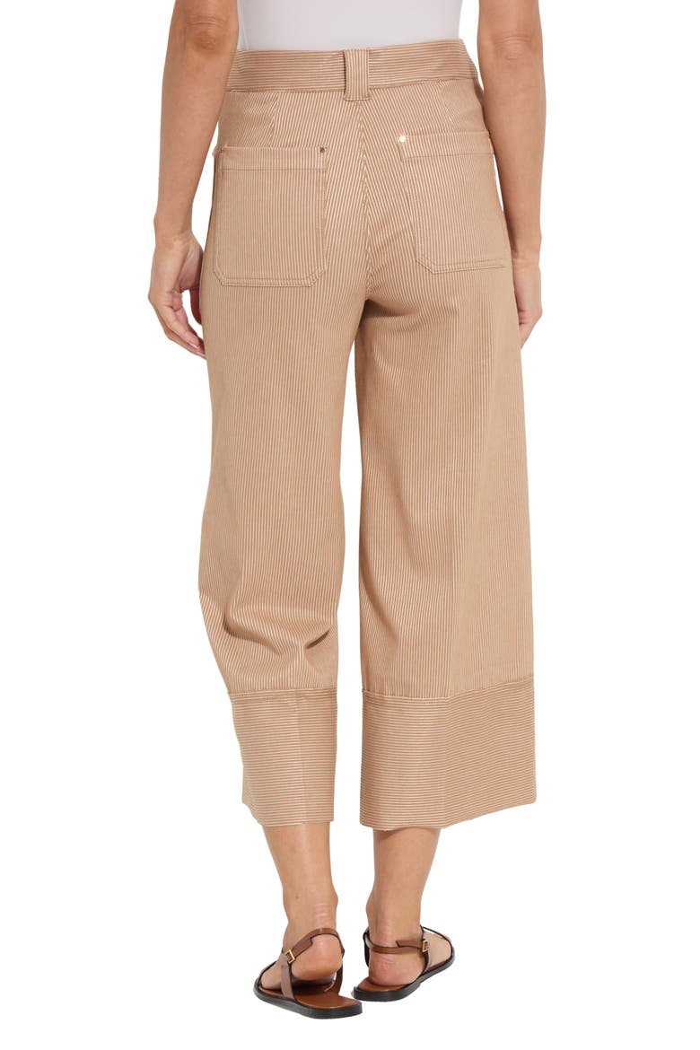 Analia Pinstriped Wide Leg Crop Jeans, Alternate, color, CINNAMON SHEEN LINE