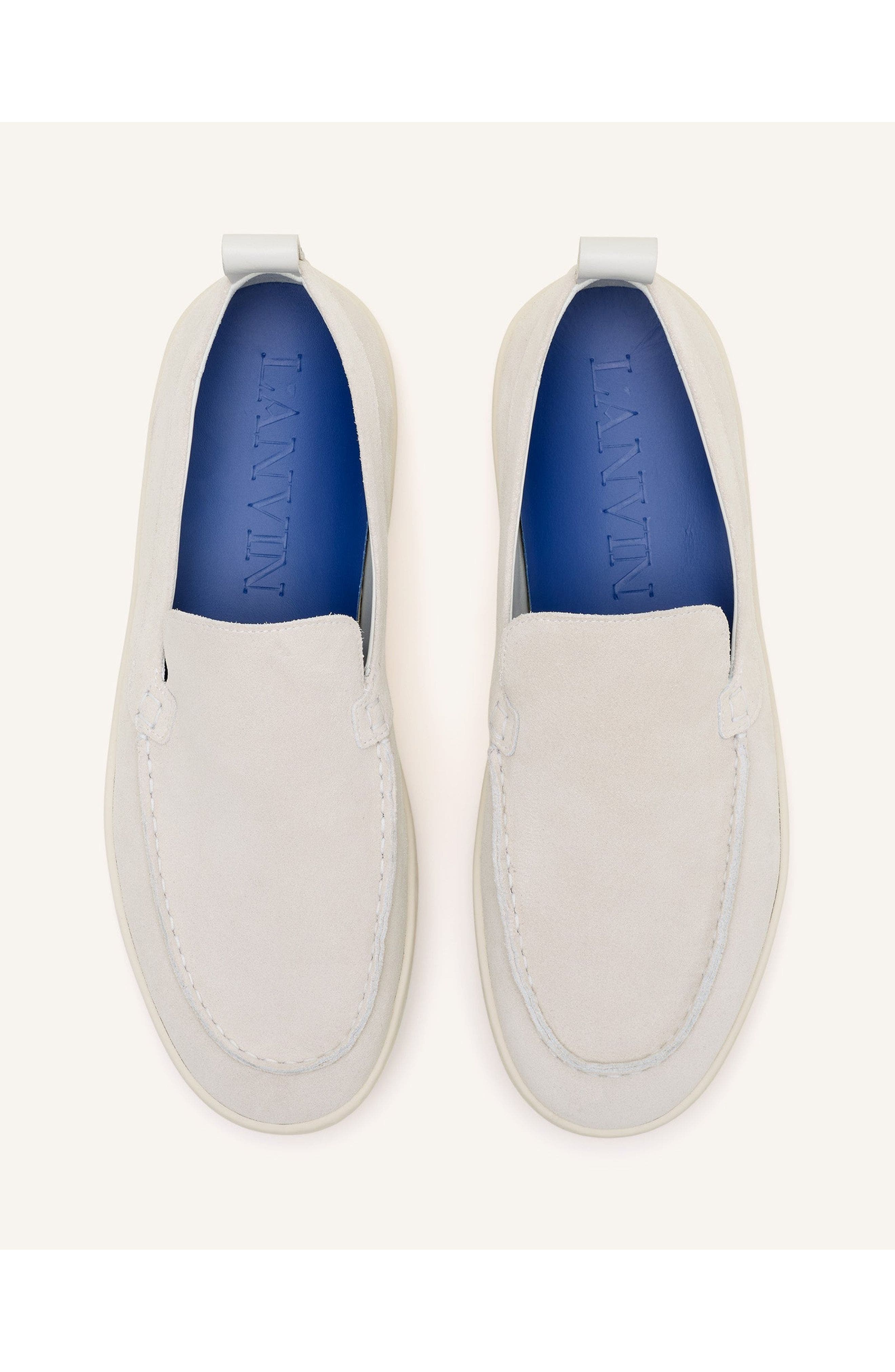 Lanvin Cruiser Moccasins In Suede, Alternate, color, Off White
