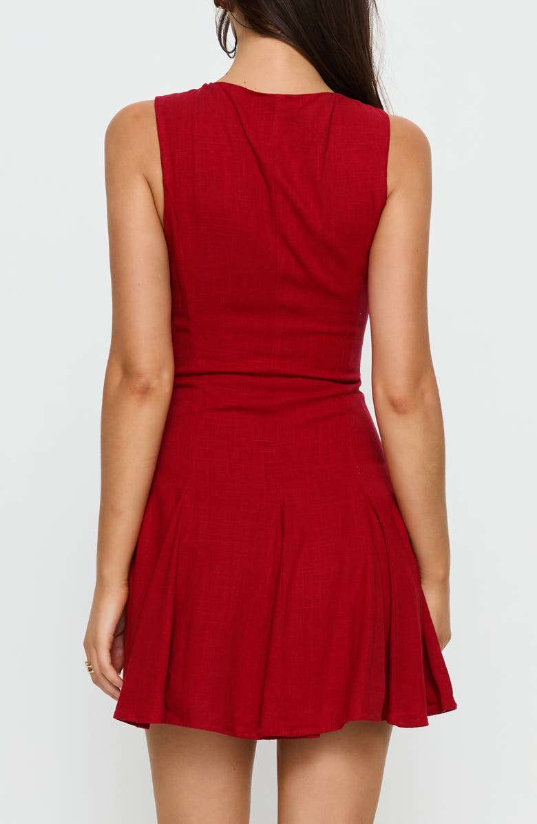 Princess Polly Aeryn Tie Front Minidress, Alternate, color, Red