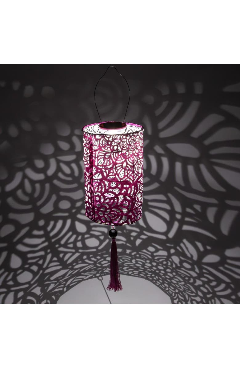 Allsop Home & Garden Soji Stella - Tassel Cylinder - Solar Lantern, Alternate, color, Pink