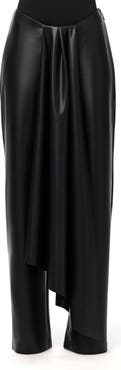 Naked Wardrobe Drape Faux Leather Wide Leg Pants