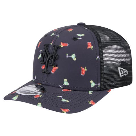 Men's New Era Black New York Mets Adventure Drinks Pattern 9SEVENTY Stretch-Snap Hat