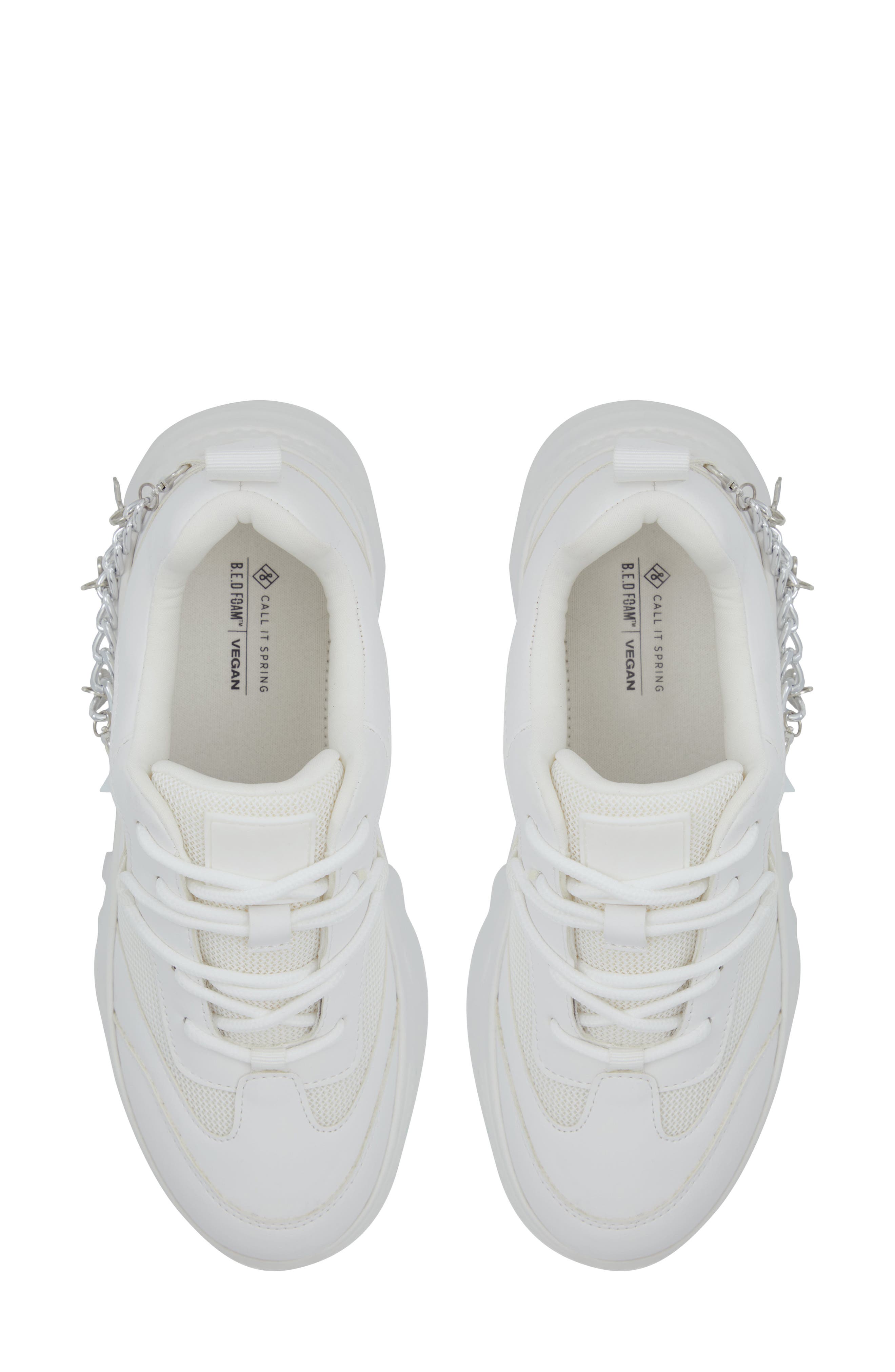Majorrr Platform Faux Leather Sneaker, Alternate, color, WHITE
