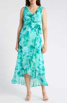London Times Ruffle Maxi Dress