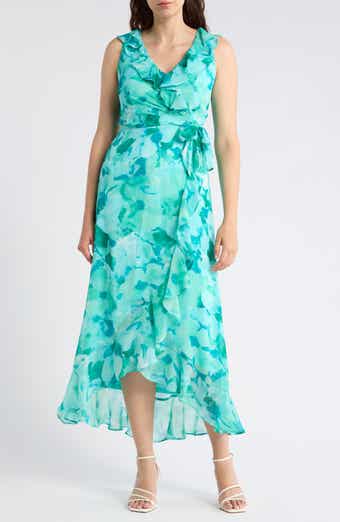 London Times Ruffle Maxi Dress