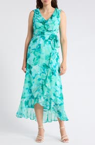 London Times Ruffle Maxi Dress