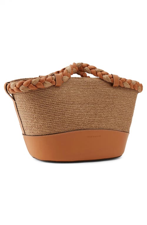 Helen Kaminski Duna Woven Raffia Tote Bag In Nougat/sunset
