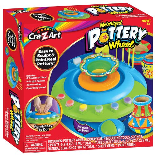 CRA-Z-ART Crazart Motorized Pottery Wheel Kit, Craft Kit, Batteries Required, Kids in Multicolored  product