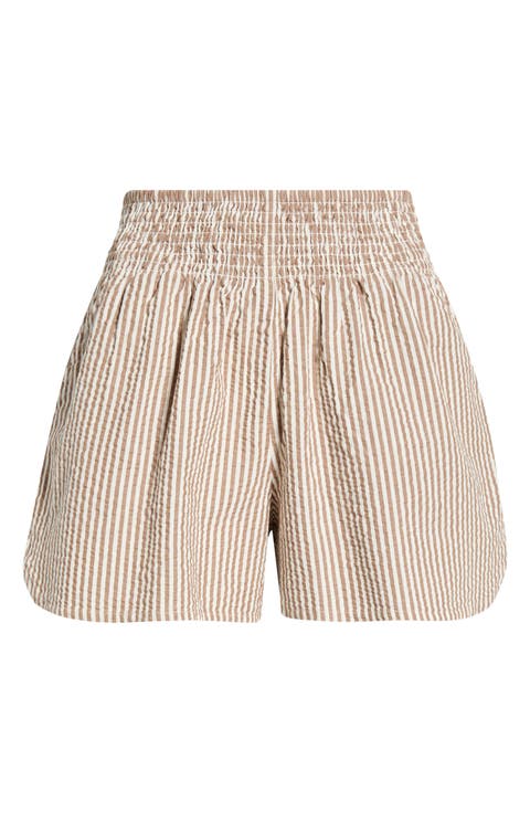 Isla Stripe Cotton & Kapok Seersucker Shorts