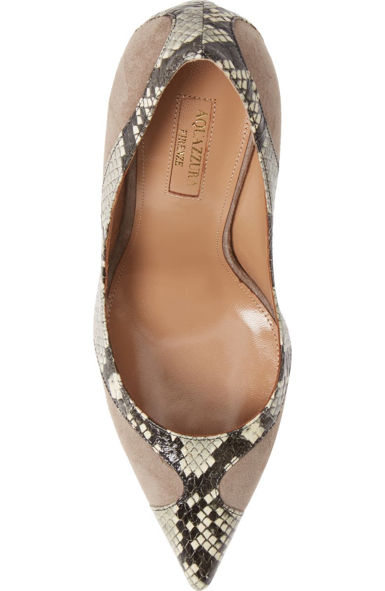 Aquazzura Satine Snakeskin Embossed Pump, Alternate, color,