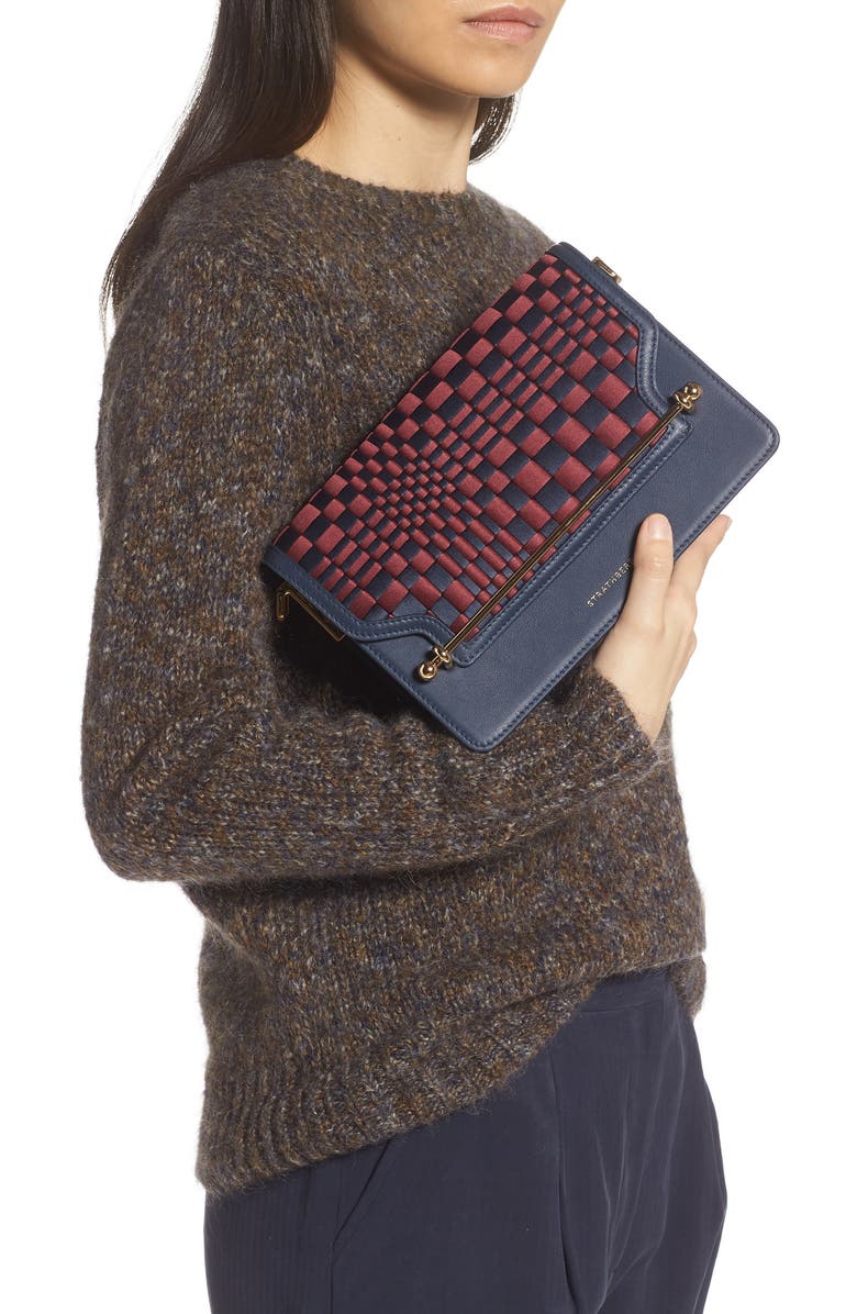 Strathberry Weave East/West Satin & Leather Crossbody Bag, Alternate, color,