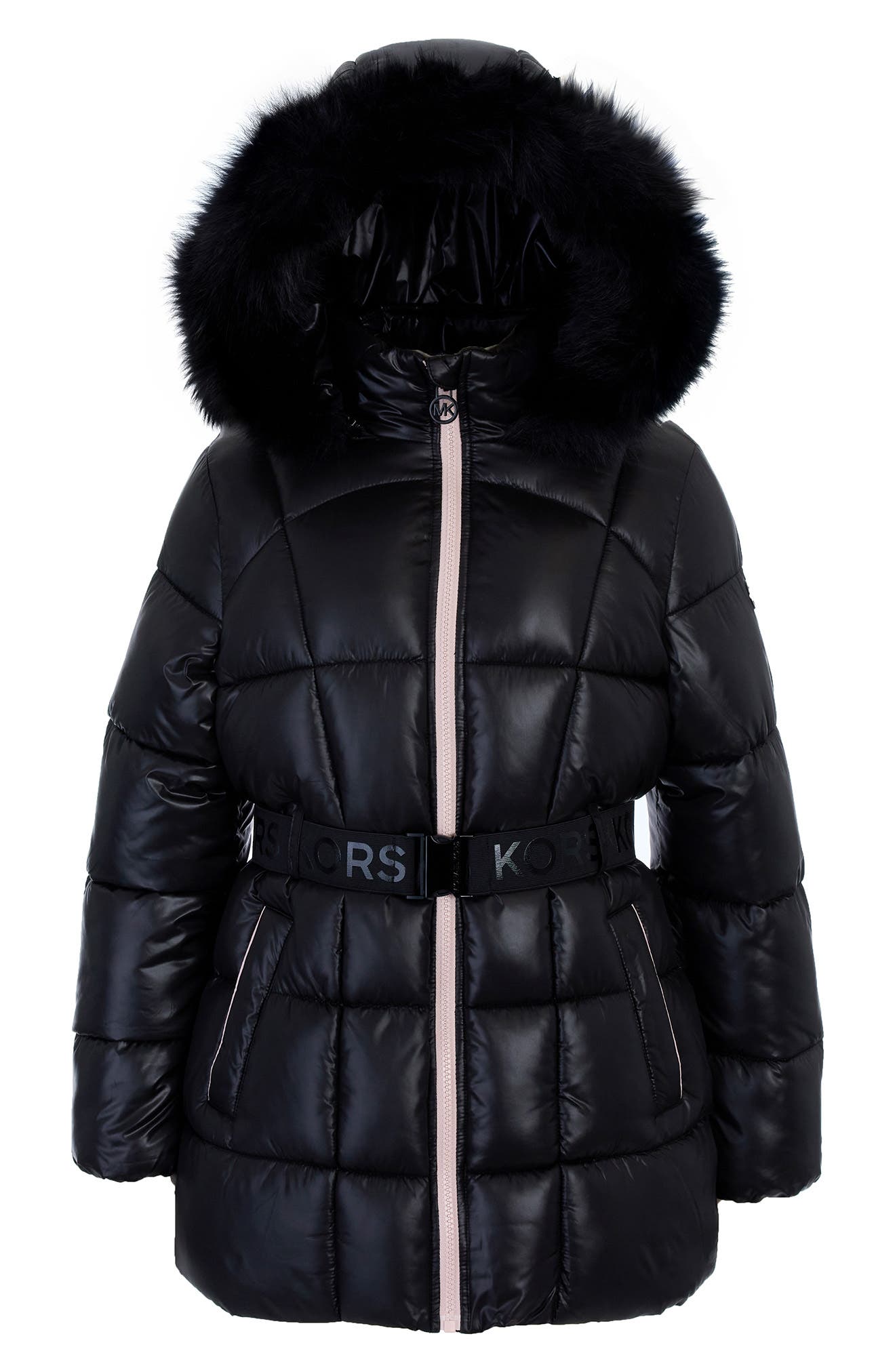 Michael Kors Kids' Faux Fur Hooded Quilted Puffer Jacket