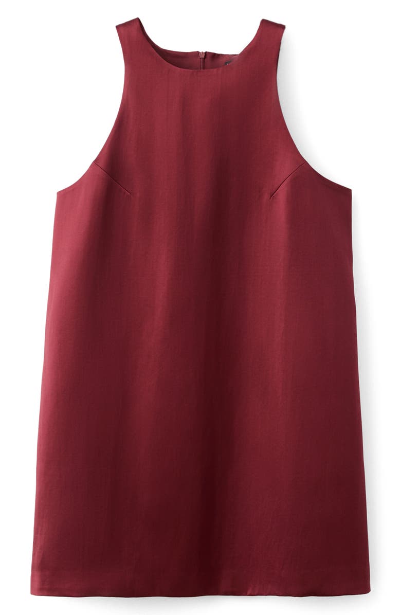 MANGO Bow Back Sleeveless Satin Shift Dress, Alternate, color,