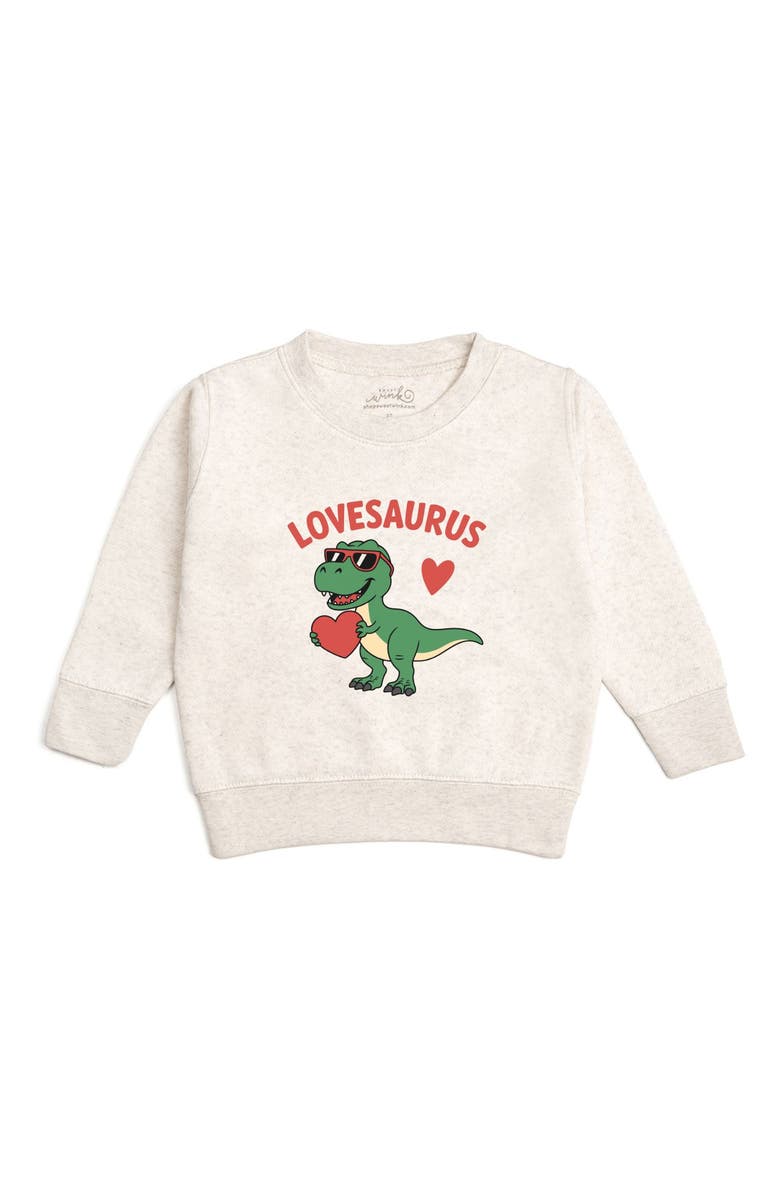 Sweet Wink Lovesaurus Valentine
s Day Sweatshirt, Main, color, Natural
