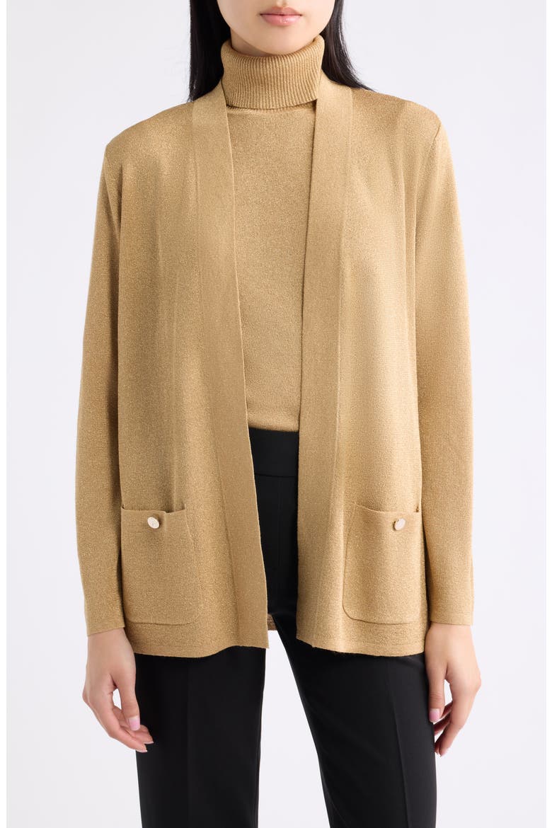 Malibu Metallic Cardigan, Main, color, LIGHT GOLD