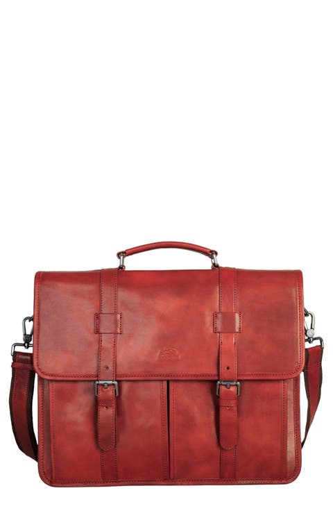 Double Compartment Leather Briefcase