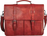 Mancini Double Compartment Leather Briefcase