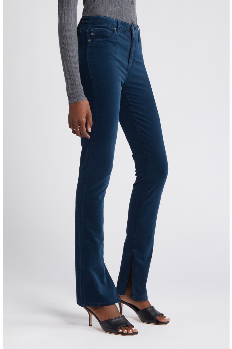 Mari High Waist Slim Straight Leg Velvet Jeans, Alternate, color, ATLANTIC NIGHT