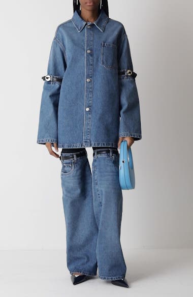 Coperni Hybrid Denim & Knit Pants | Nordstrom