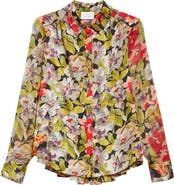 Cinq à Sept Canyon Bloom Print Tiered Ruffle Shirt