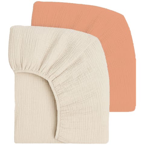 Muslin Fitted Crib Sheets, 2 Pack