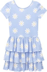PixieLane Kids' Short Sleeve Triple Ruffle Dress