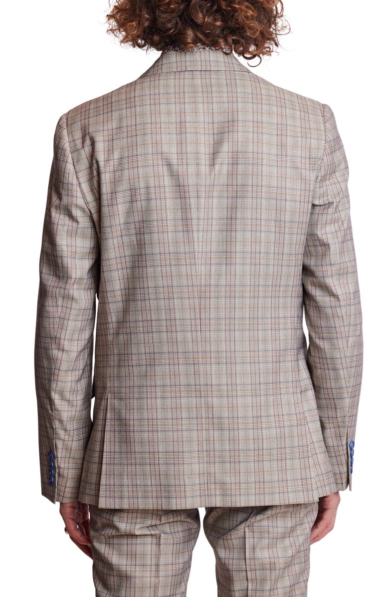 PAISLEY & GRAY Dover Slim Fit Plaid Sport Coat, Alternate, color, Tan Pink Blue Plaid