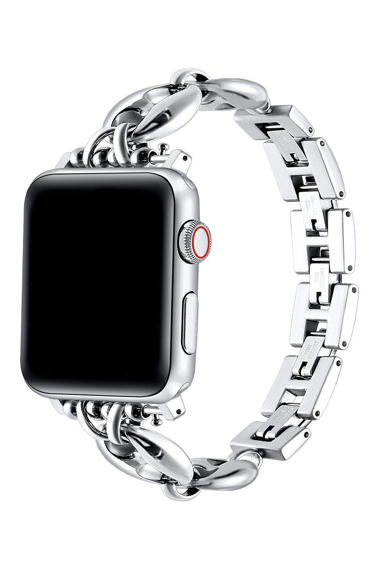Poppy Apple Watch® Bracelet Watchband, Alternate, color, SILVER