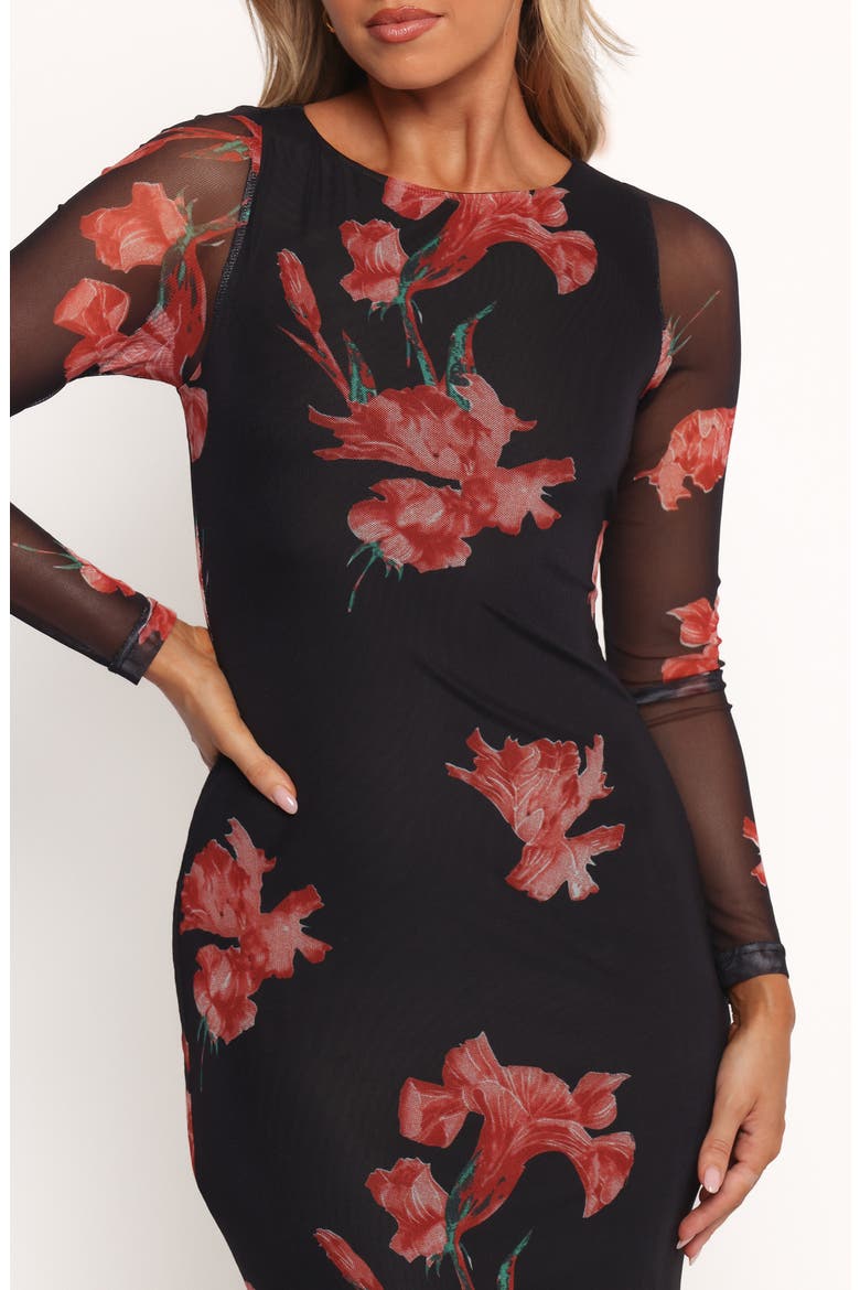 Hilda Floral Long Sleeve Dress, Alternate, color, BLACK FLORAL