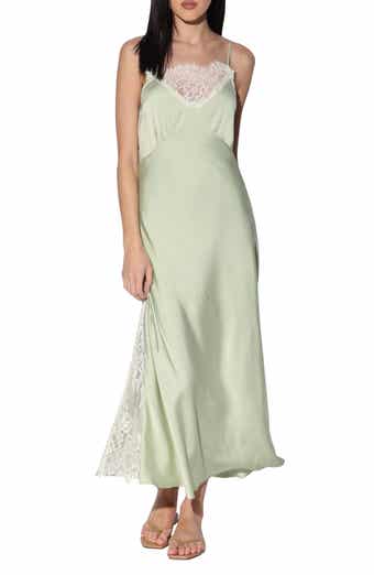 Cynthia Lace Trim Satin Slipdress