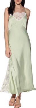 Walter Baker Cynthia Lace Trim Satin Slipdress