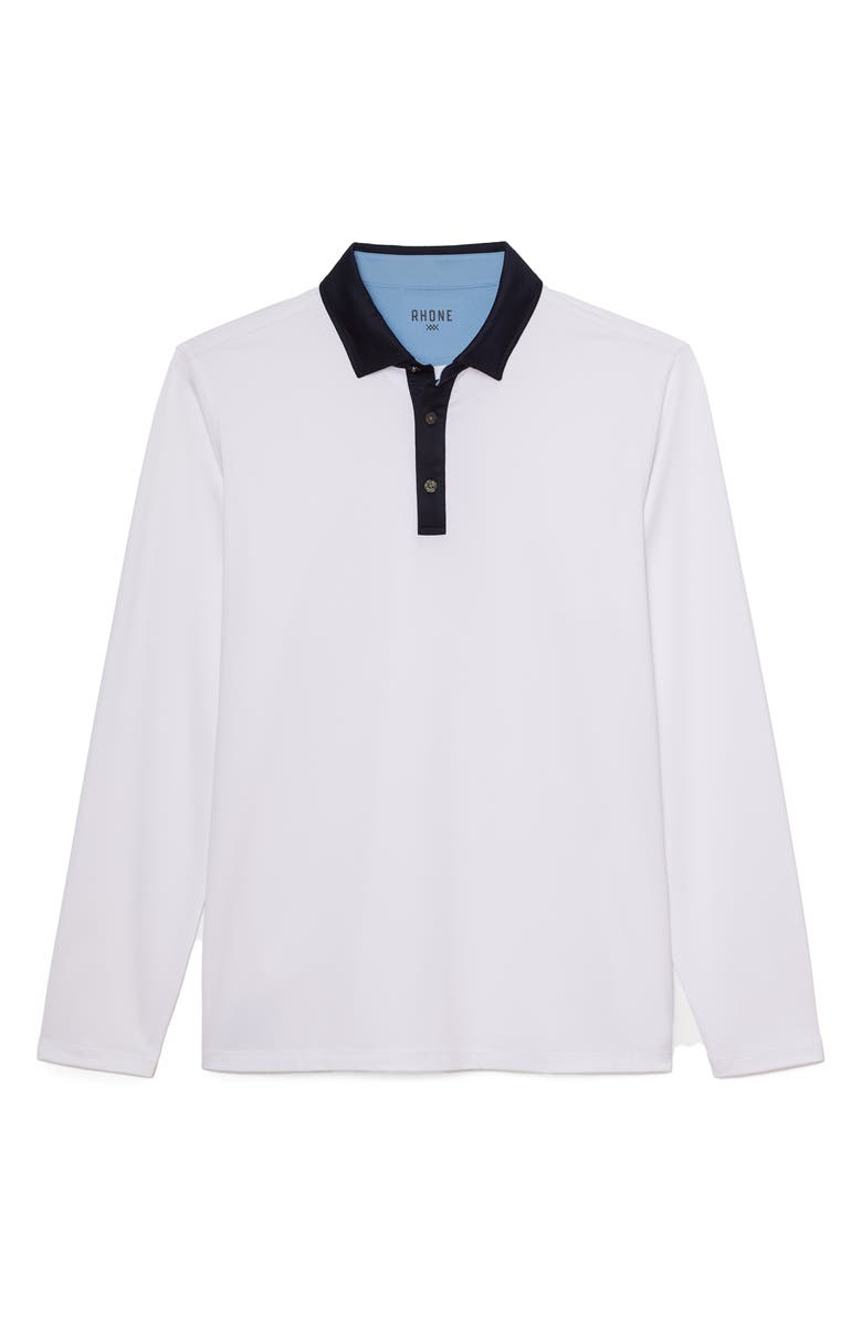 Rhone Gold Sport Long Sleeve Polo, Alternate, color, Bright White