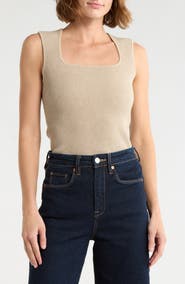 Leith Square Neck Sweater Tank