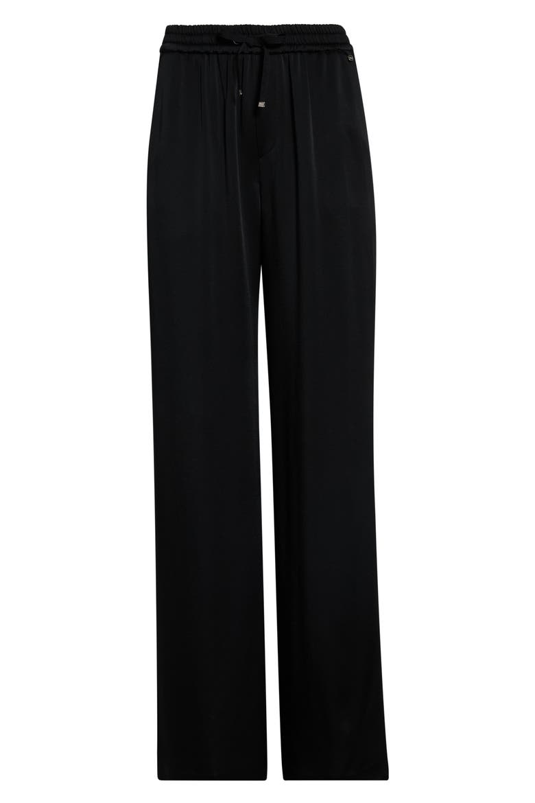 Satin Drawstring Pants, Main, color, 9300 NERO