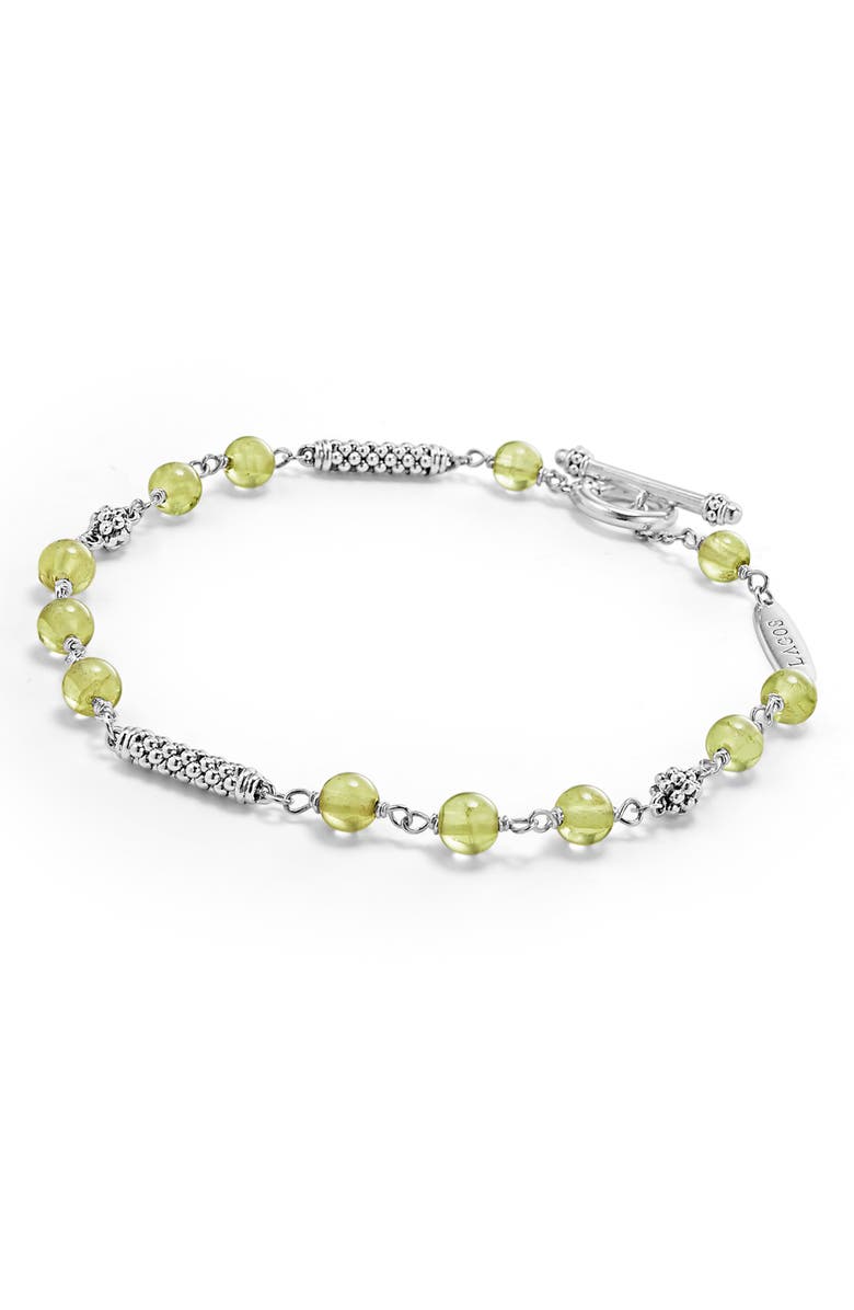 LAGOS Caviar Icon Peridot Bead Toggle Bracelet, Main, color, 