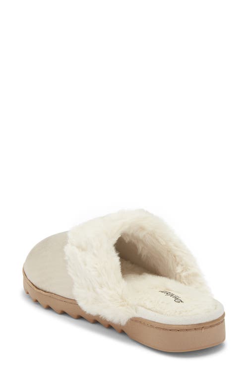 R.g. Barry Metallic And Faux Fur Trim Scuff Slipper In Silver