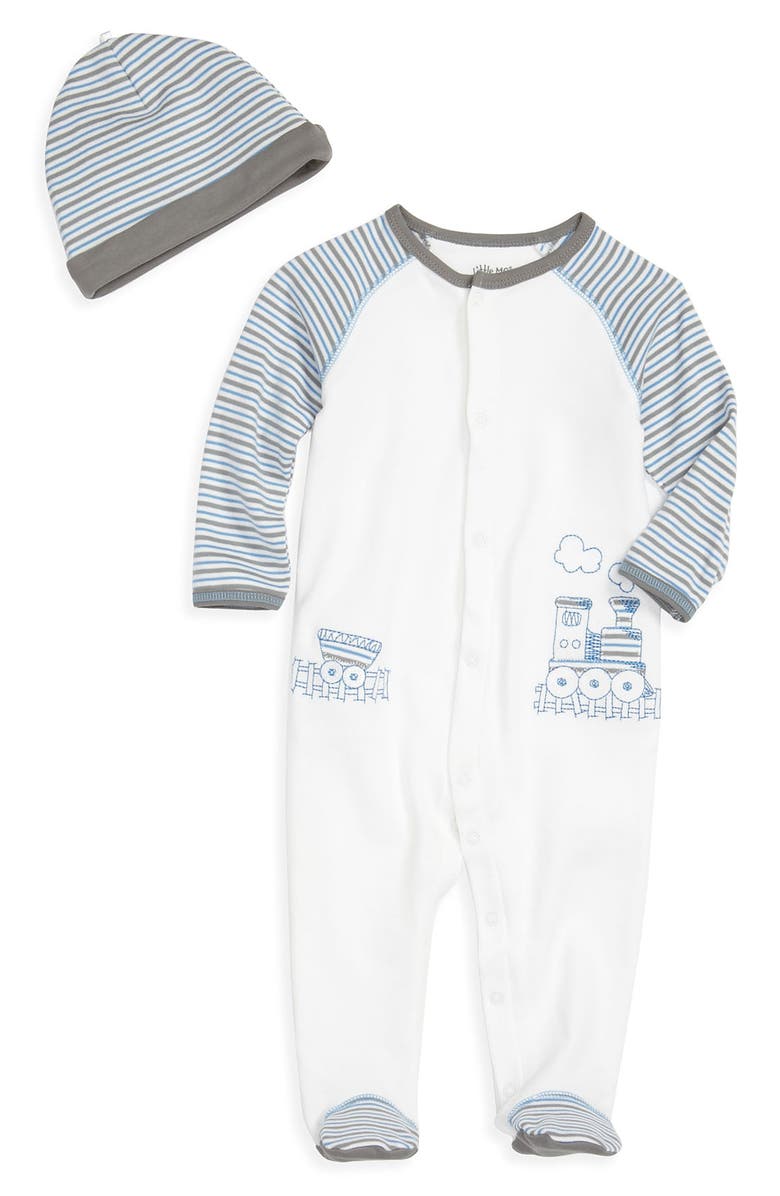 Little Me Footie & Hat, Main, color, 
