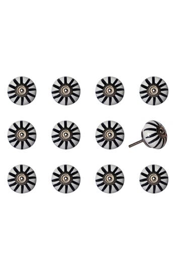 Kinetic 12-pack Knobs In Black White Stripe
