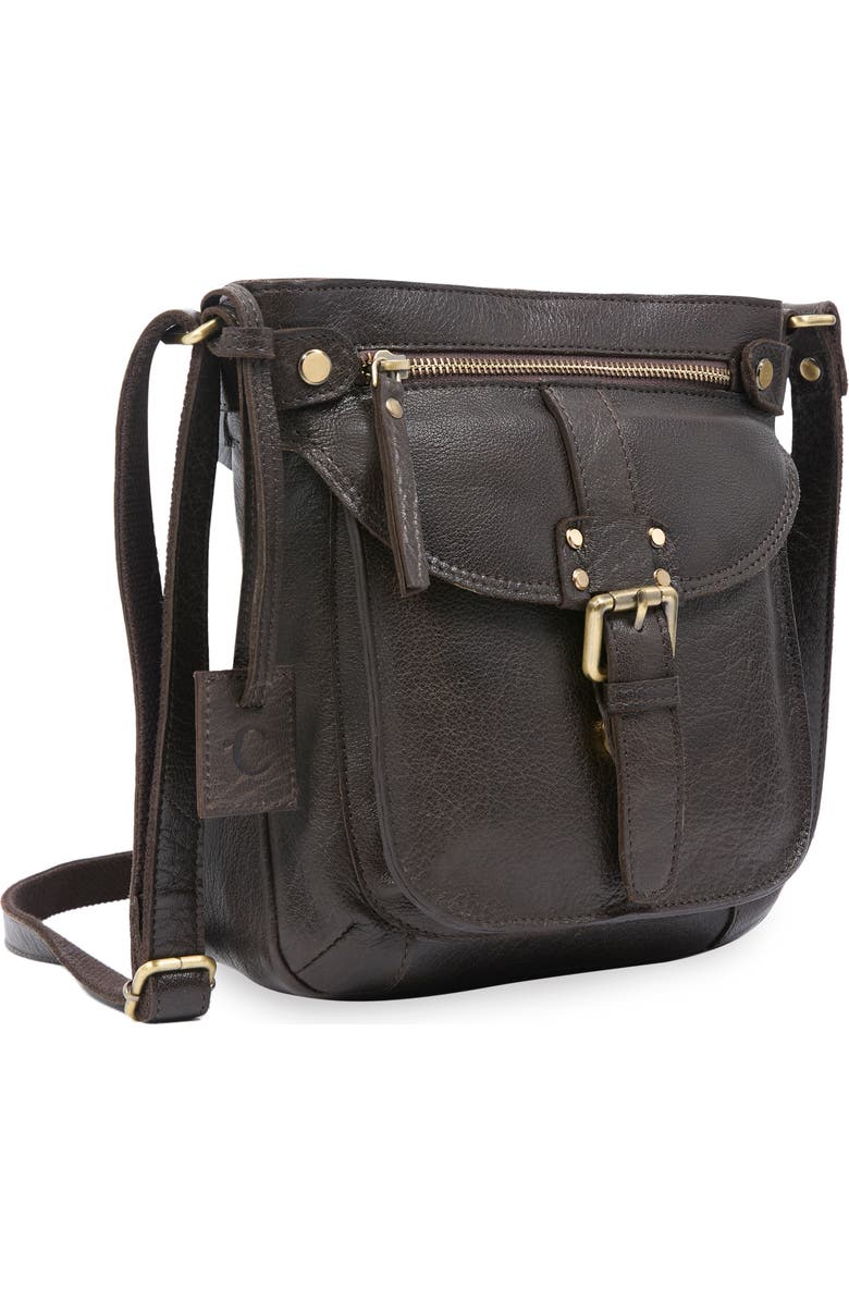Celtic & Co. LEATHER CROSS BODY BAG, Alternate, color, Chocolate