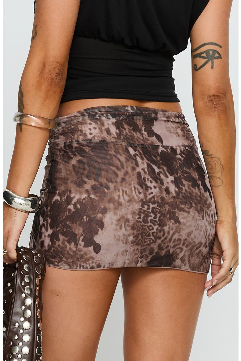 Laniyah Animal Print Mesh Miniskirt, Alternate, color, ANIMAL MULTI