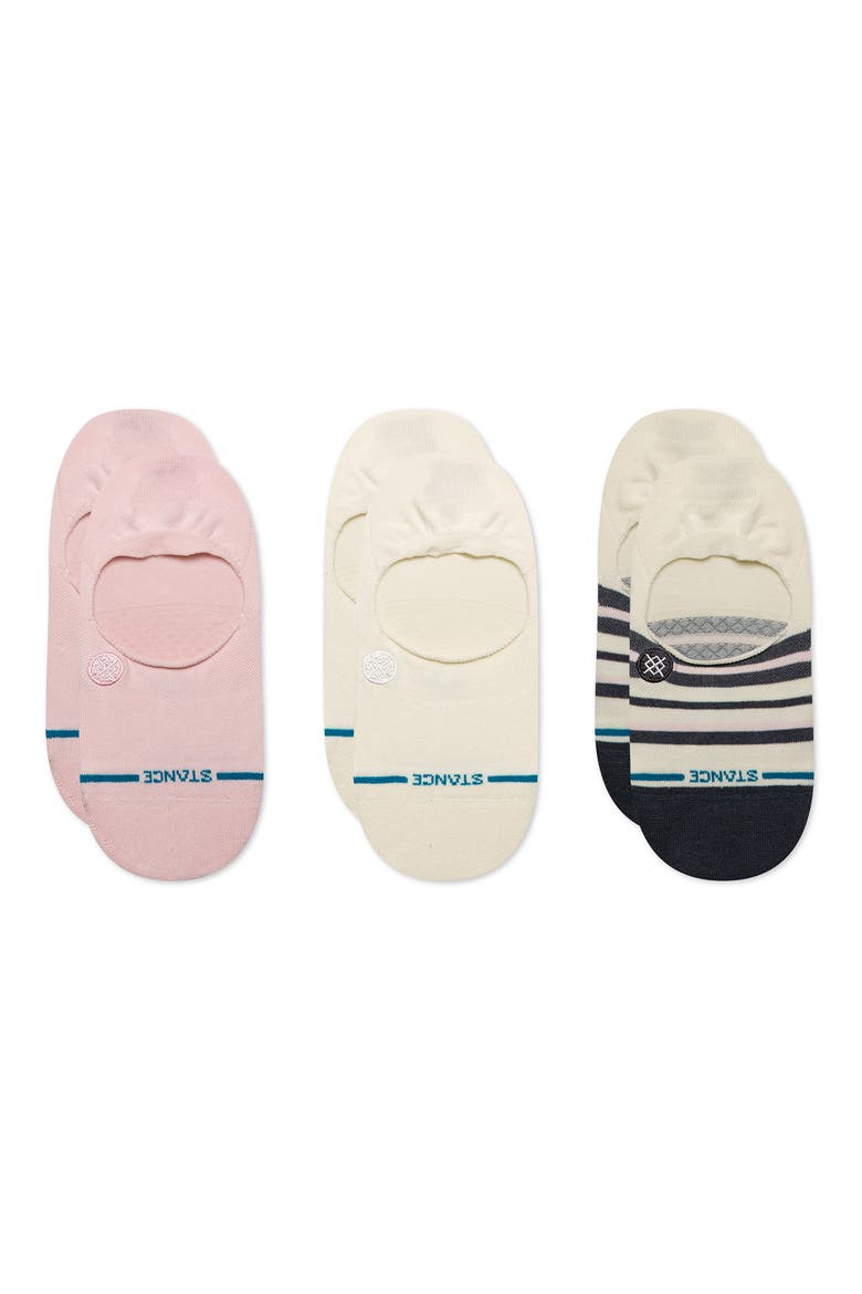 Assorted 3-Pack No-Show Liner Socks, Alternate, color, IVORY/ PINK MULTI