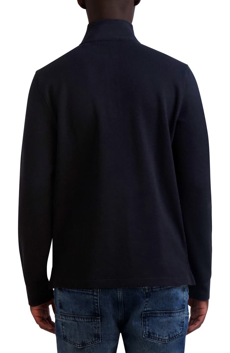 KARL LAGERFELD PARIS Textured Quarter Zip Pullover, Alternate, color,