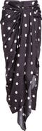 SPORTMAX Gentile Polka Dot Draped Silk Skirt
