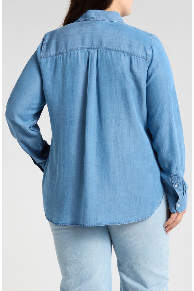 Chambray Button-Up Shirt, Alternate, color, MEDIUM WASH
