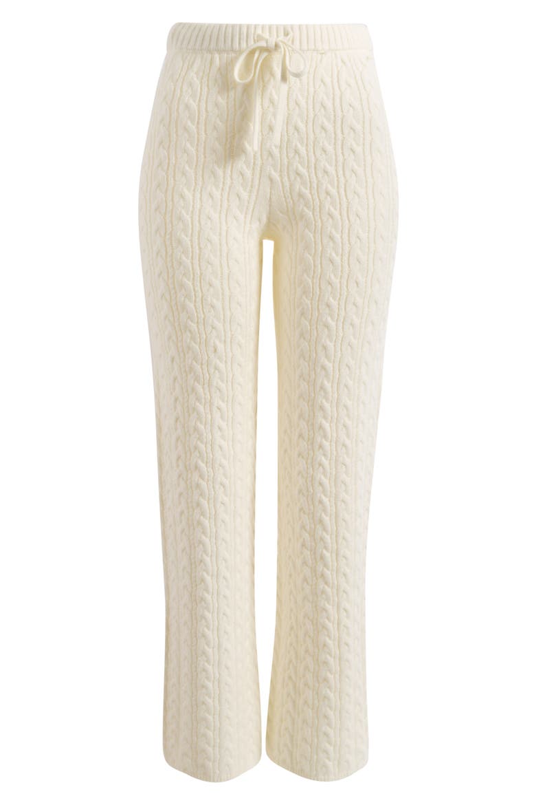Sweater Knit Cable Straight Leg Pants, Main, color, IVORY