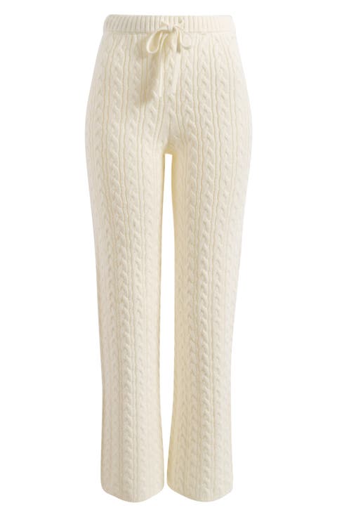 Sweater Knit Cable Straight Leg Pants