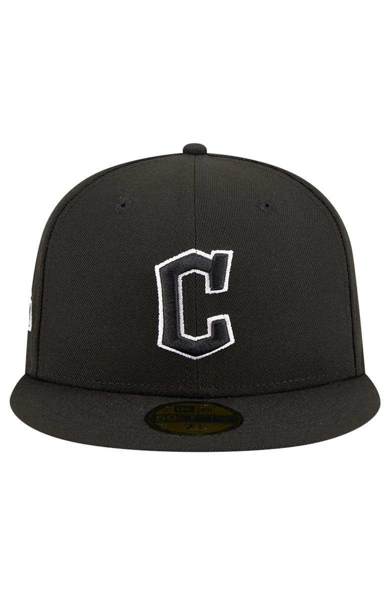 New Era Men's New Era Black Cleveland Guardians Logo 59FIFTY Fitted Hat, Alternate, color, Black