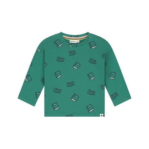 Tonal Book Print Long Sleeve Tee (baby)